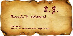 Missák Zotmund névjegykártya